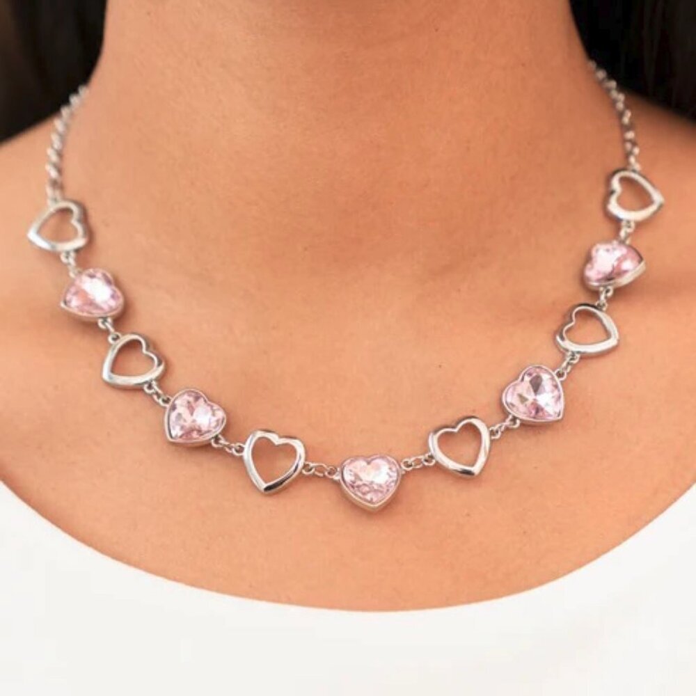 Paparazzi Jewelry Accessories - Contemporary Cupid - Pink Necklace - Vintage